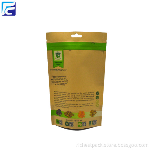 Kraft Paper Bag With Window Snack Food Packaging